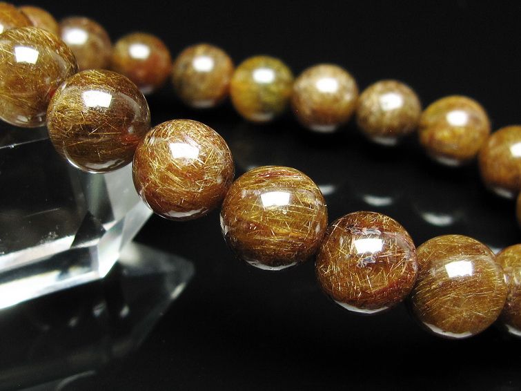 ルチルクォーツ ブレスレット 10mm ブロンズルチル ブレス 一点物 111-50809