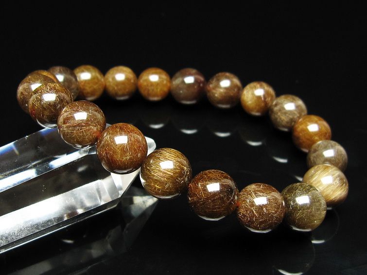 ルチルクォーツ ブレスレット 10mm ブロンズルチル ブレス 一点物 111-50810