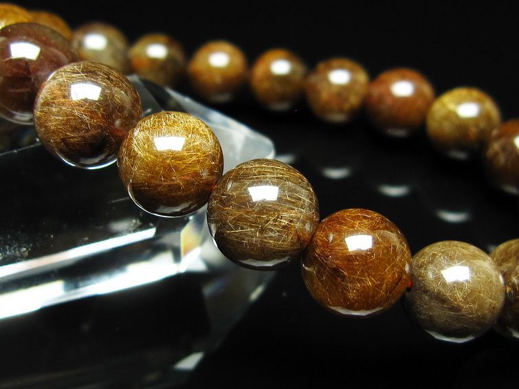 ルチルクォーツ ブレスレット 10mm ブロンズルチル ブレス 一点物 111-50810
