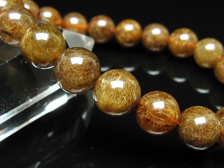 ルチルクォーツ ブレスレット 10mm ブロンズルチル ブレス 一点物 111-50811