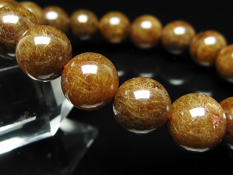 ルチルクォーツ ブレスレット 11mm ブロンズルチル ブレス 一点物 111-50812