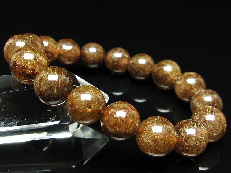 ルチルクォーツ ブレスレット 12mm ブロンズルチル ブレス 一点物 111-50813