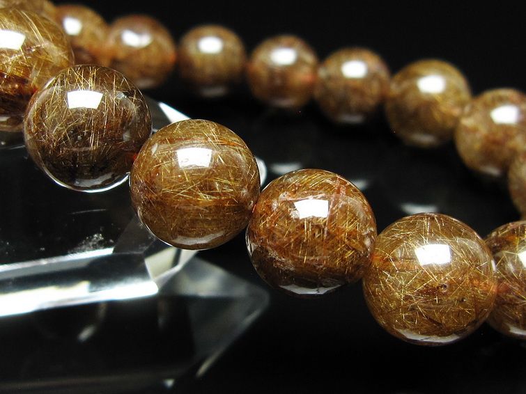 ルチルクォーツ ブレスレット 12mm ブロンズルチル ブレス 一点物 111-50813