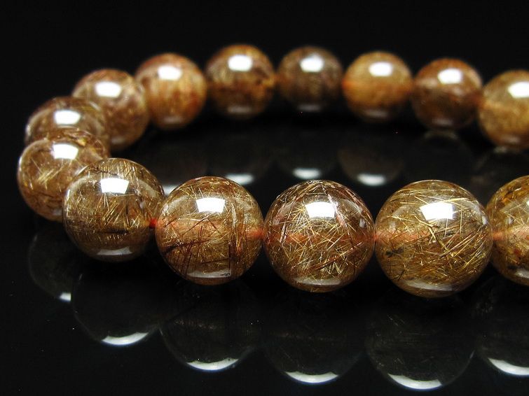 ルチルクォーツ ブレスレット 12mm ブロンズルチル ブレス 一点物 111-50813