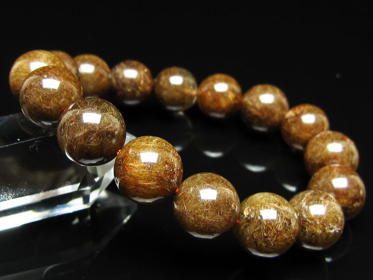 ルチルクォーツ ブレスレット 13mm ブロンズルチル ブレス 一点物 111-50814