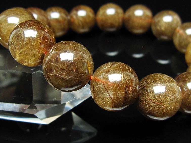 ルチルクォーツ ブレスレット 13mm ブロンズルチル ブレス 一点物 111-50815