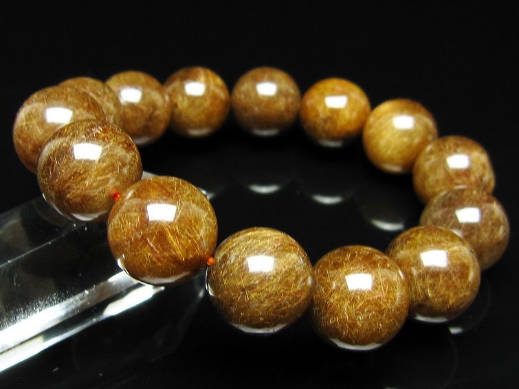 ルチルクォーツ ブレスレット 16mm ブロンズルチル ブレス 一点物 111-50816