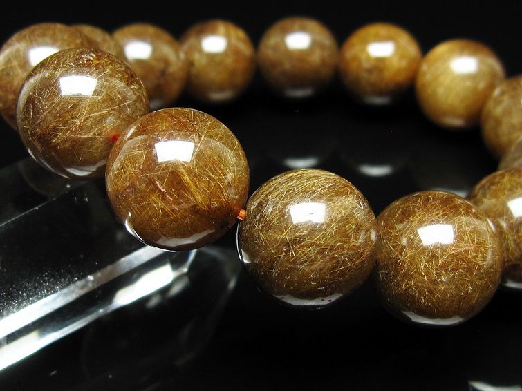 ルチルクォーツ ブレスレット 16mm ブロンズルチル ブレス 一点物 111-50816