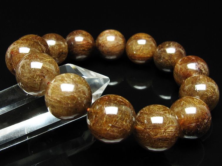 ルチルクォーツ ブレスレット 16mm ブロンズルチル ブレス 一点物 111-50817