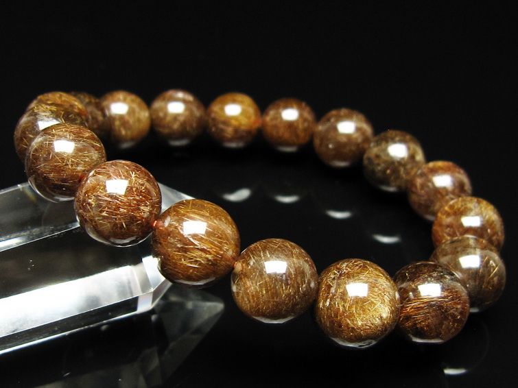 ルチルクォーツ ブレスレット 11mm ブロンズルチル ブレス 一点物 111-50823