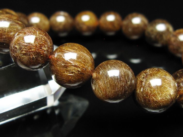 ルチルクォーツ ブレスレット 11mm ブロンズルチル ブレス 一点物 111-50823