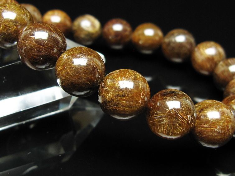 ルチルクォーツ ブレスレット 11mm ブロンズルチル ブレス 一点物 111-50824