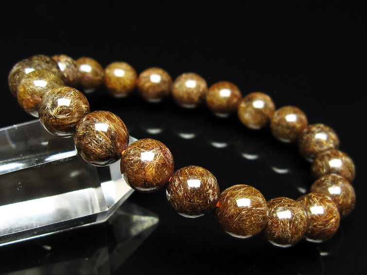 ルチルクォーツ ブレスレット 10mm ブロンズルチル ブレス 一点物 111-50825