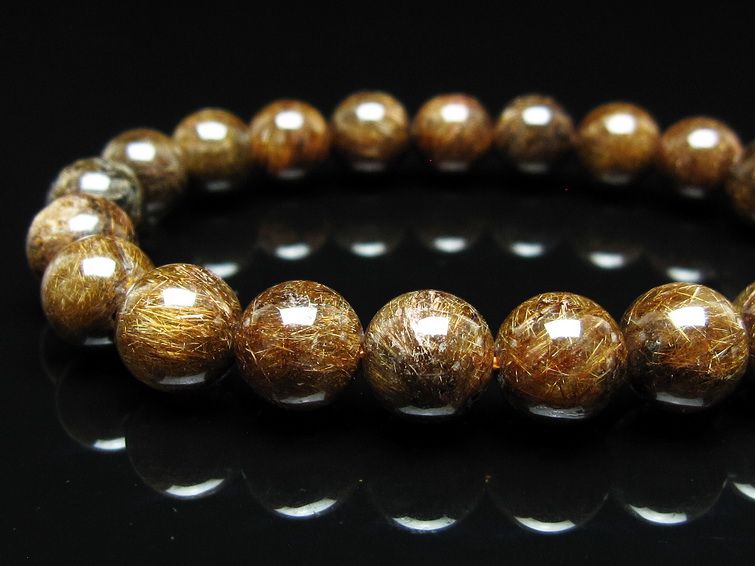 ルチルクォーツ ブレスレット 10mm ブロンズルチル ブレス 一点物 111-50825