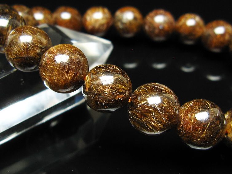 ルチルクォーツ ブレスレット 10mm ブロンズルチル ブレス 一点物 111-50826