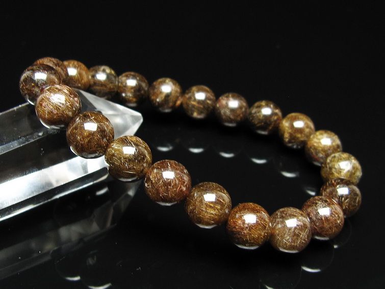 ルチルクォーツ ブレスレット 10mm ブロンズルチル ブレス 一点物 111-50827