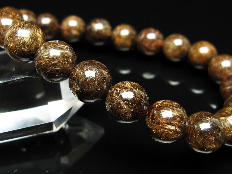 ルチルクォーツ ブレスレット 10mm ブロンズルチル ブレス 一点物 111-50827
