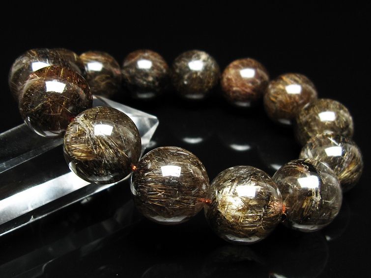 ルチルクォーツ ブレスレット 16mm ブロンズルチル ブレス 一点物 111-50831