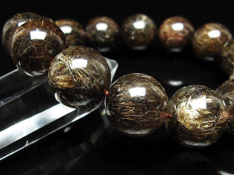 ルチルクォーツ ブレスレット 16mm ブロンズルチル ブレス 一点物 111-50831