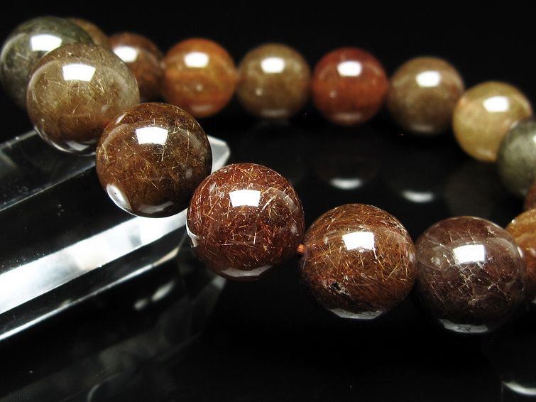 ルチルクォーツ ブレスレット 13mm ブロンズルチル ブレス 一点物 111-50832