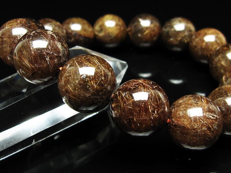 ルチルクォーツ ブレスレット 15mm ブロンズルチル ブレス 一点物 111-50833
