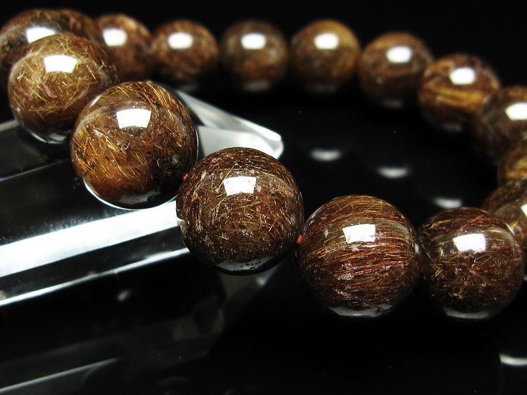 ルチルクォーツ ブレスレット 13mm ブロンズルチル ブレス 一点物 111-50834