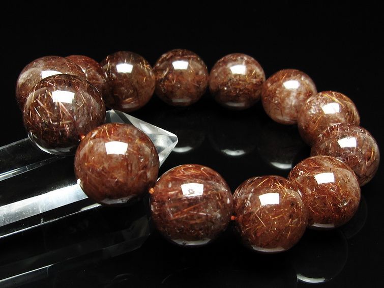 ルチルクォーツ ブレスレット 19mm ブロンズルチル ブレス 一点物 111-50835
