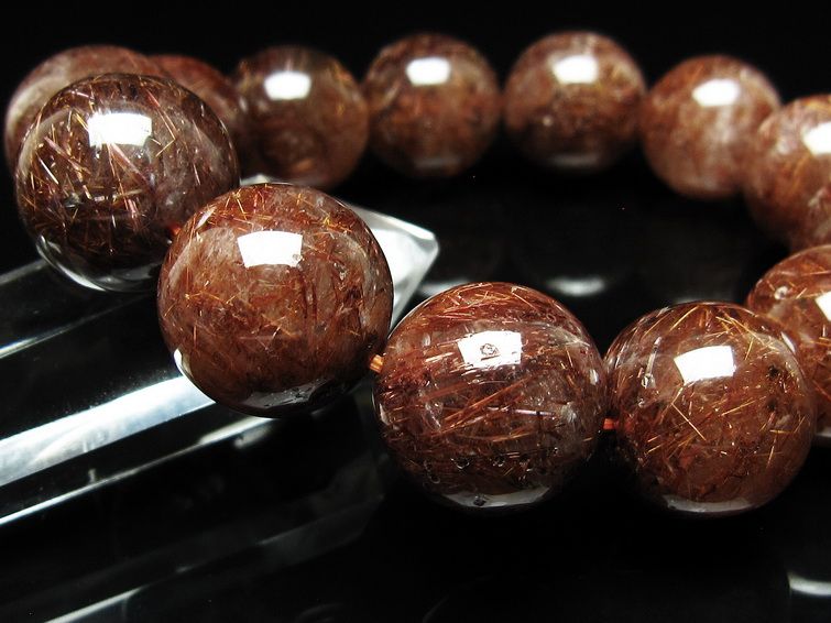ルチルクォーツ ブレスレット 19mm ブロンズルチル ブレス 一点物 111-50835
