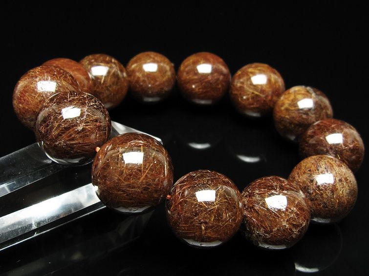 ルチルクォーツ ブレスレット 18mm ブロンズルチル ブレス 一点物 111-50836