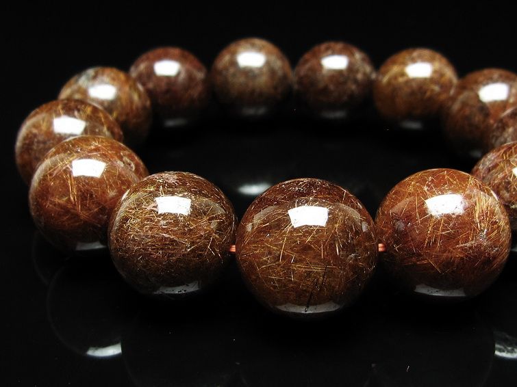 ルチルクォーツ ブレスレット 18mm ブロンズルチル ブレス 一点物 111-50836