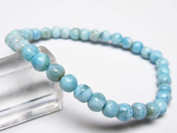 ラリマー ブレスレット 5mm メール便可 一点物 111-50845