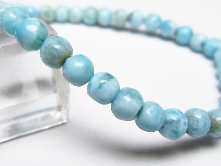 ラリマー ブレスレット 5mm メール便可 一点物 111-50845