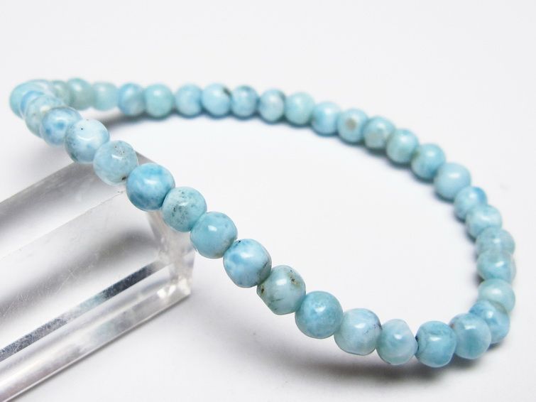 ラリマー ブレスレット 5mm メール便可 一点物 111-50846