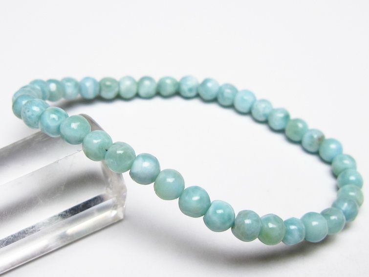 ラリマー ブレスレット 5mm メール便可 一点物 111-50855