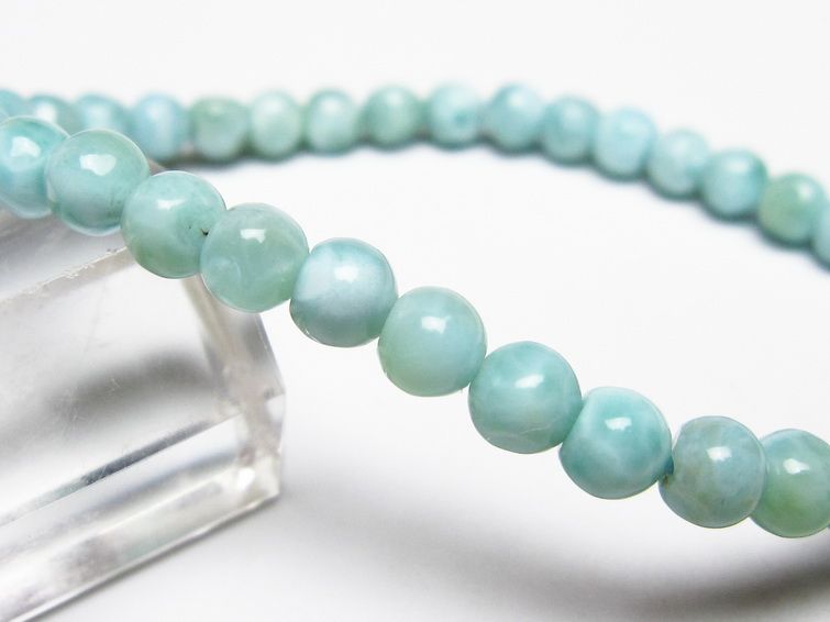 ラリマー ブレスレット 5mm メール便可 一点物 111-50855