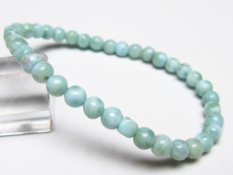 ラリマー ブレスレット 5mm メール便可 一点物 111-50856