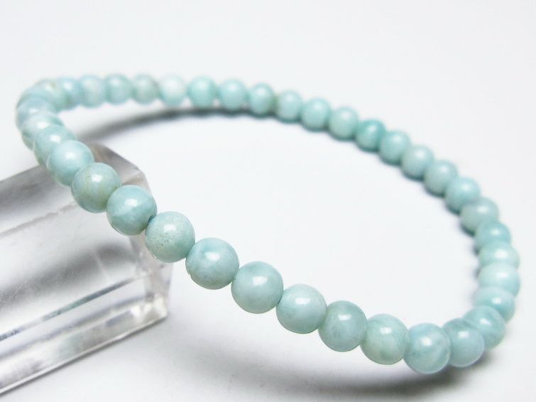 ラリマー ブレスレット 5mm メール便可 一点物 111-50858