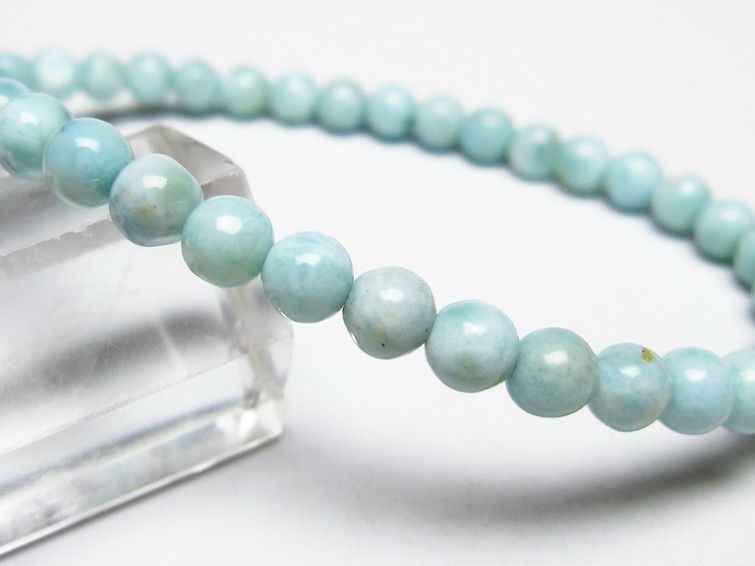 ラリマー ブレスレット 5mm メール便可 一点物 111-50861