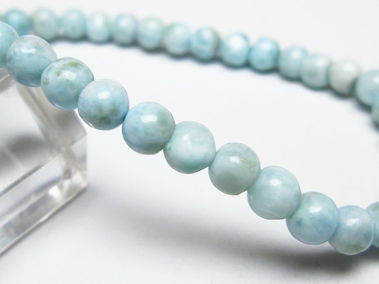ラリマー ブレスレット 5mm メール便可 一点物 111-50863