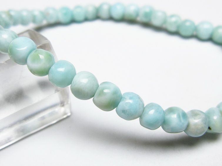 ラリマー ブレスレット 5mm メール便可 一点物 111-50864
