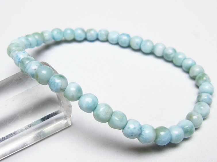ラリマー ブレスレット 5mm メール便可 一点物 111-50865