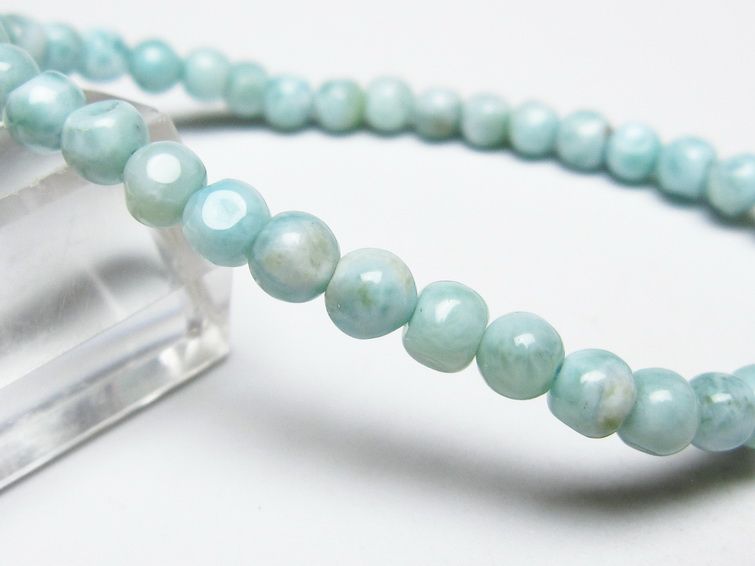 ラリマー ブレスレット 5mm メール便可 一点物 111-50866
