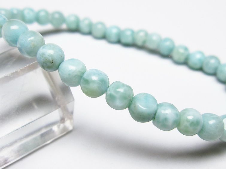 ラリマー ブレスレット 5mm メール便可 一点物 111-50867