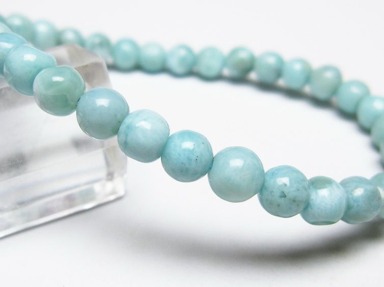 ラリマー ブレスレット 5mm メール便可 一点物 111-50868