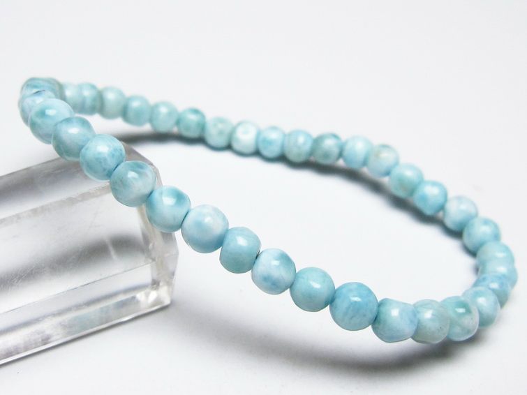 ラリマー ブレスレット 5mm メール便可 一点物 111-50873