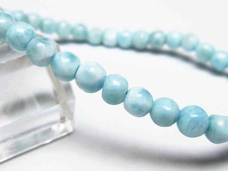 ラリマー ブレスレット 5mm メール便可 一点物 111-50873