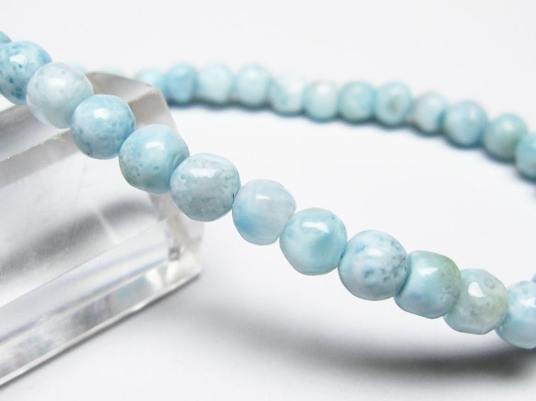 ラリマー ブレスレット 5mm メール便可 一点物 111-50874