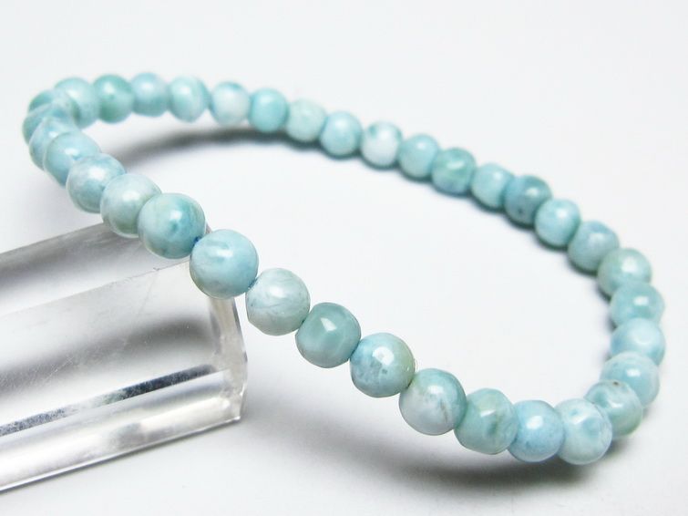 ラリマー ブレスレット 6mm メール便可 一点物 111-50875