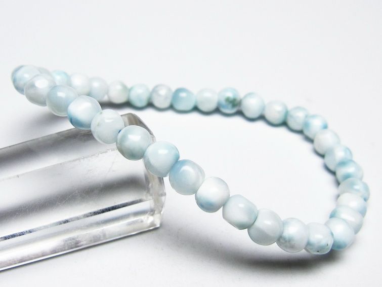 ラリマー ブレスレット 5mm メール便可 一点物 111-50883