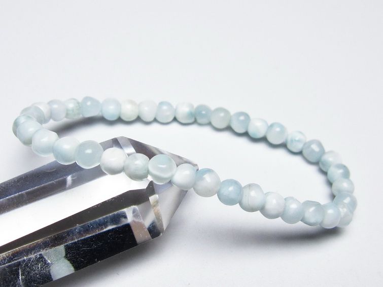 ラリマー ブレスレット 5mm メール便可 一点物 111-50884